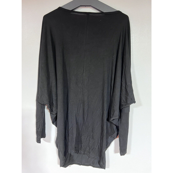 Lock & Love® Black Stretchy Pullover V-Neck Kimono Sleeve Top - Size XXL New - Picture 2 of 9